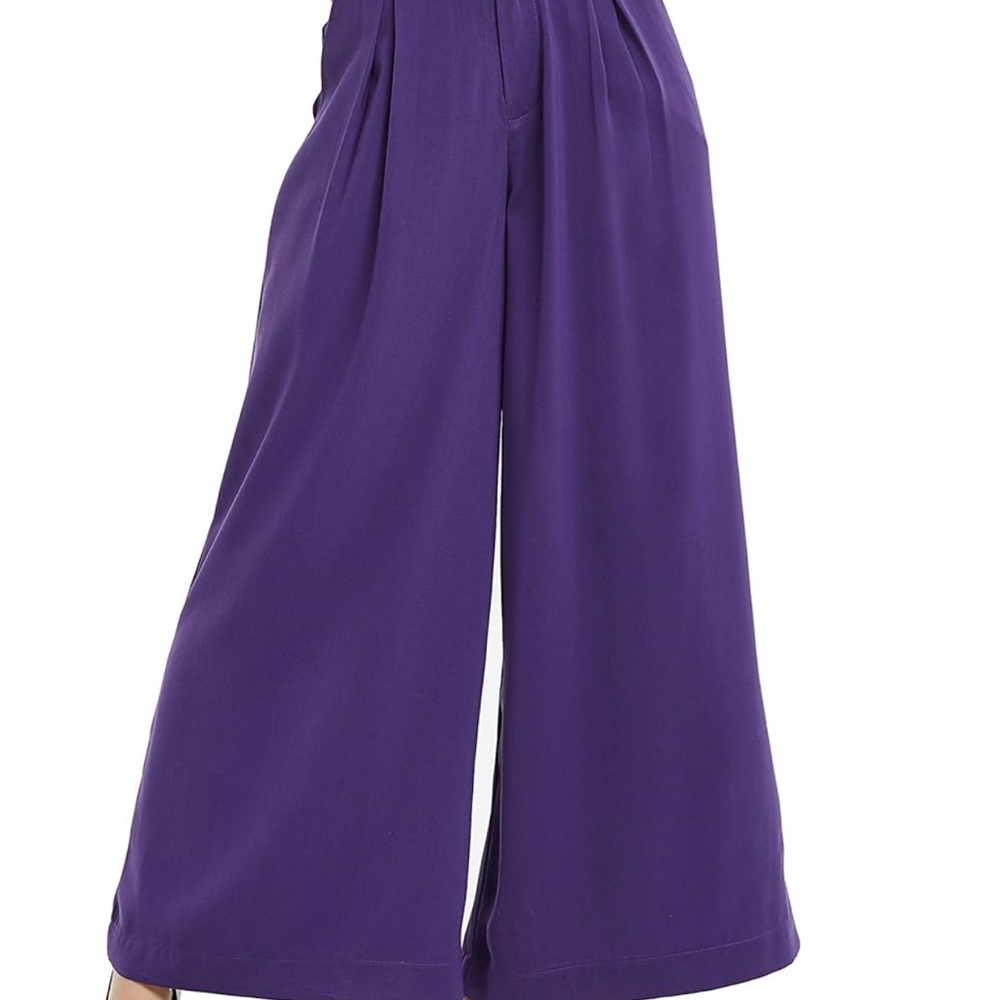 Elegant Purple Wide-Leg Pants